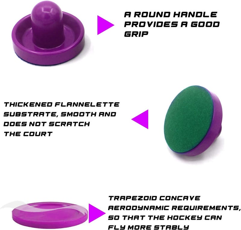 Inscool Air Hockey Pushers and Pucks - Air Hockey Paddles and Goal Handles Replacement Accessories for Game Tables (4 Pushers, 8 Pucks) - Image 3